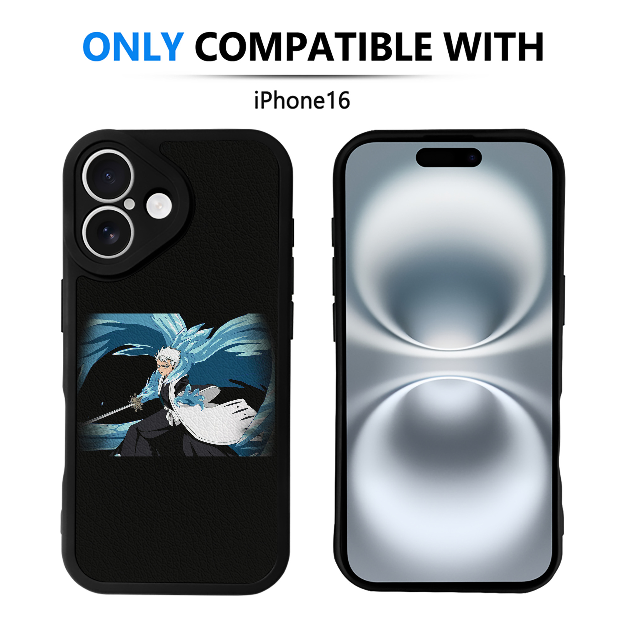 （画像用） ブリーチ 日番谷冬獅郎（ひつがや とうしろう） BLEACH Hitsugaya Toushirou 【iPhone 16シリーズ対応】シリコンスマホケース（レザー調） 材質：シリコン